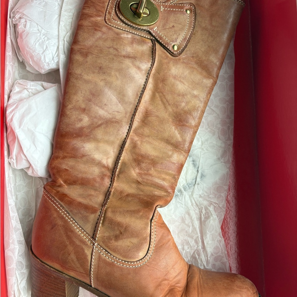 Vintage Coach Tan Leather Riding Boots